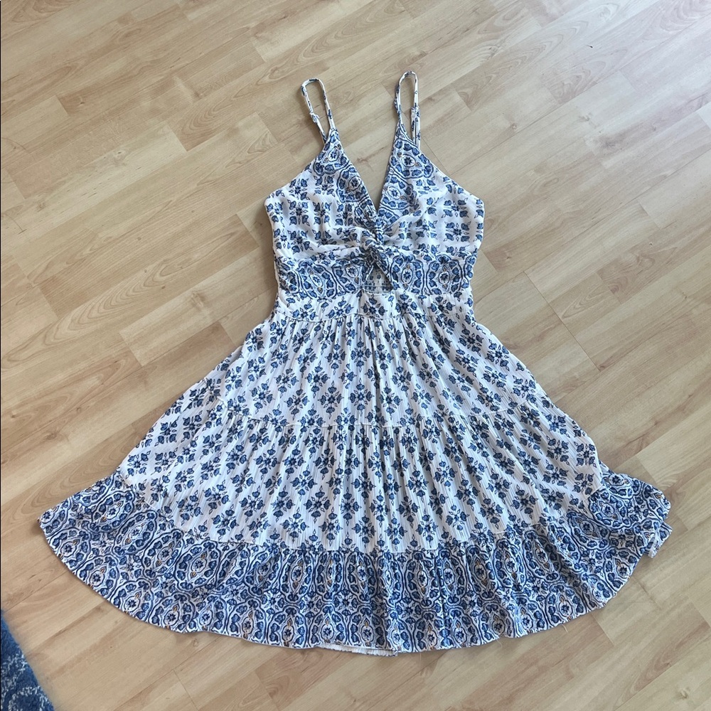 Francesca's Collections Blue and White Mini Dress